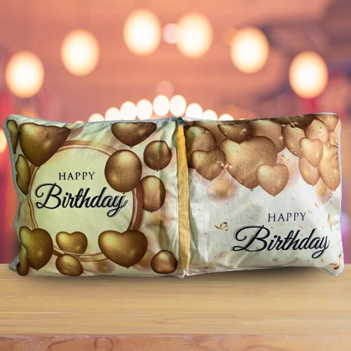 Personalized "Happy Birthday" Printed Couple Pillow